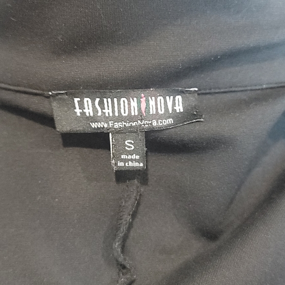 Fashion Nova Black Zip Mini Dress With Lace Up Accents, Size Small - Picture 5 of 6